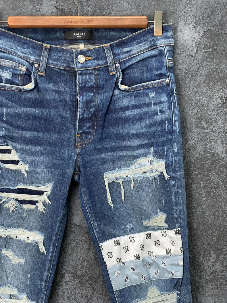 Distressed Design Denim Pants for Men