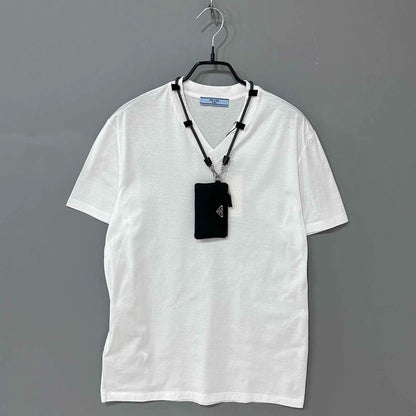 PRADA White Cotton Round Neck Short Sleeve
