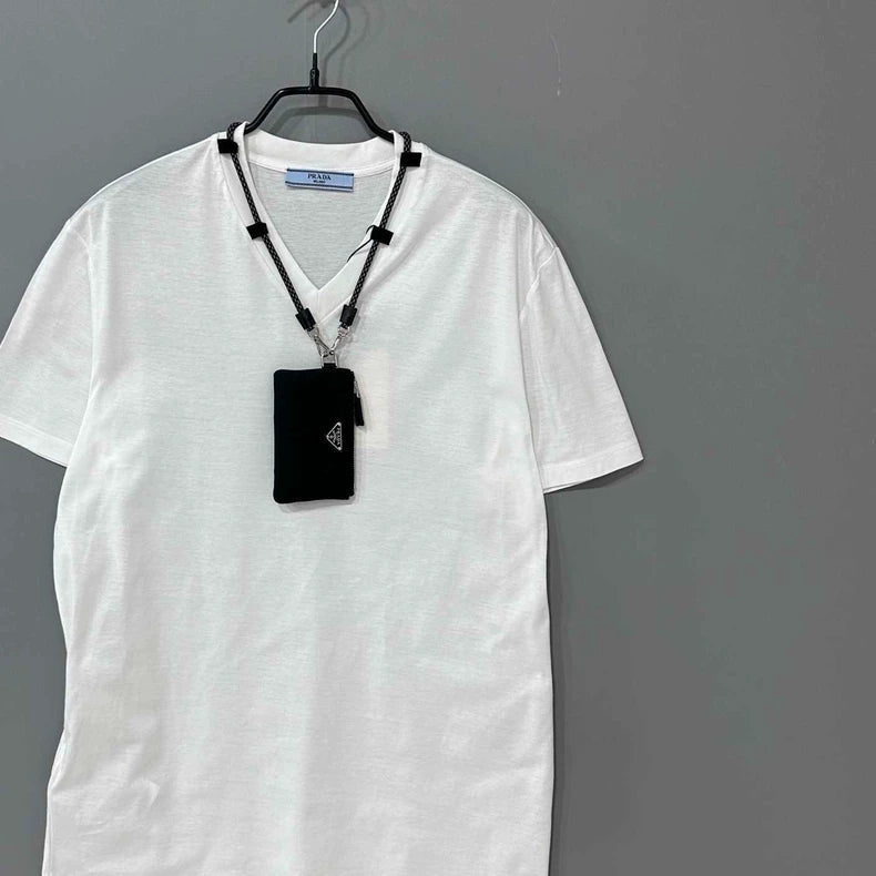 PRADA White Cotton Round Neck Short Sleeve