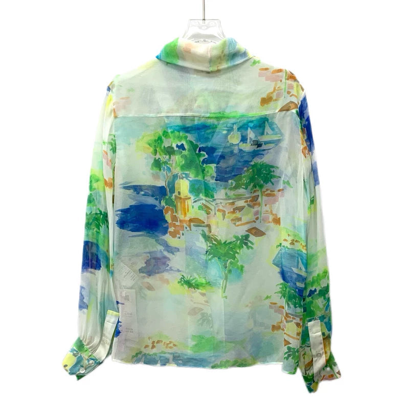 Celine Colorful Silk Long Sleeve Shirt