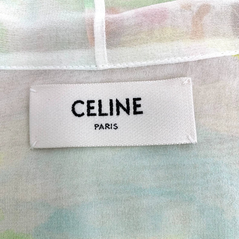 Celine Colorful Silk Long Sleeve Shirt