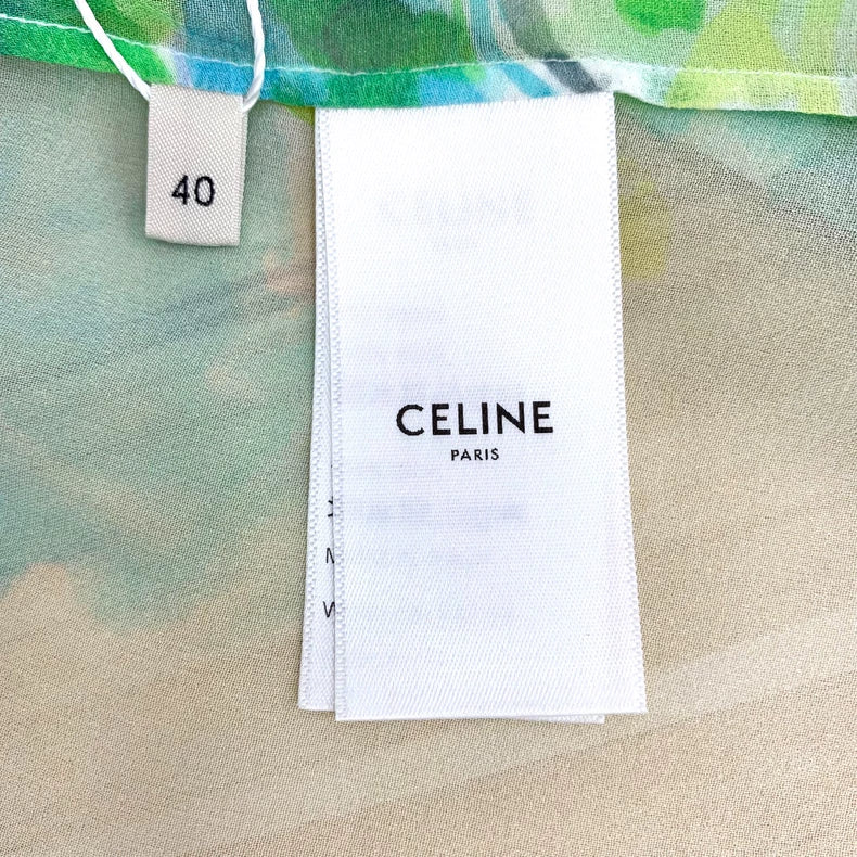 Celine Colorful Silk Long Sleeve Shirt
