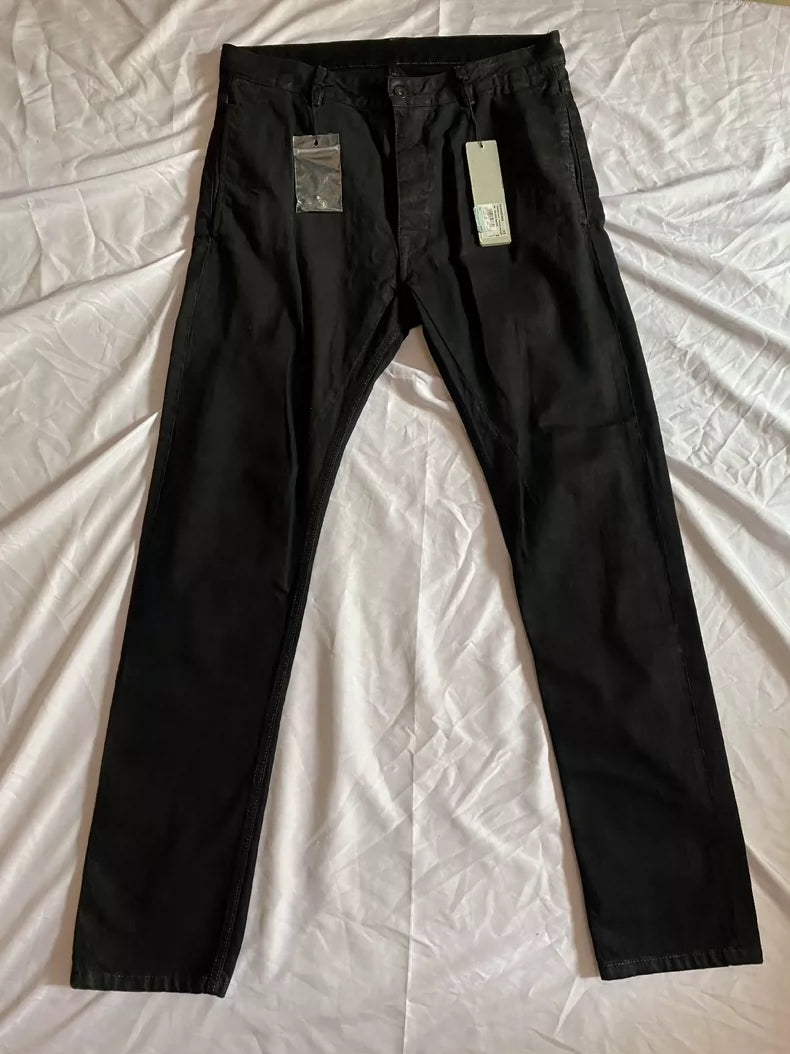 Rick Owens Black Waxed Casual Pants-yf