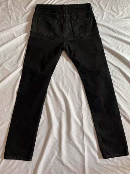 Rick Owens Black Waxed Casual Pants-yf
