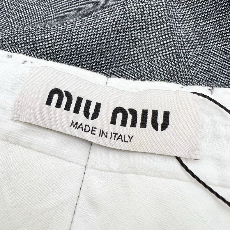 Miu Miu Embroidered Letter Casual Trousers-yf