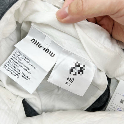 Miu Miu Embroidered Letter Casual Trousers-yf