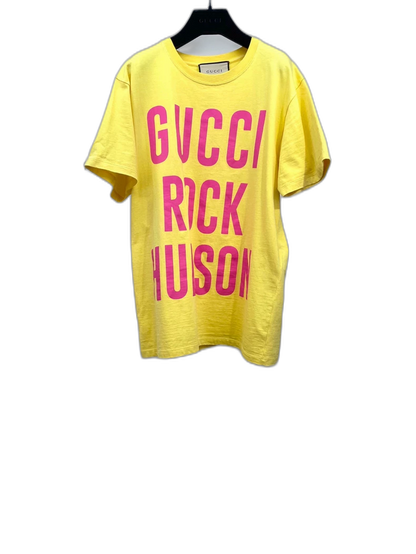 Gucci Yellow Letter Print T-shirt