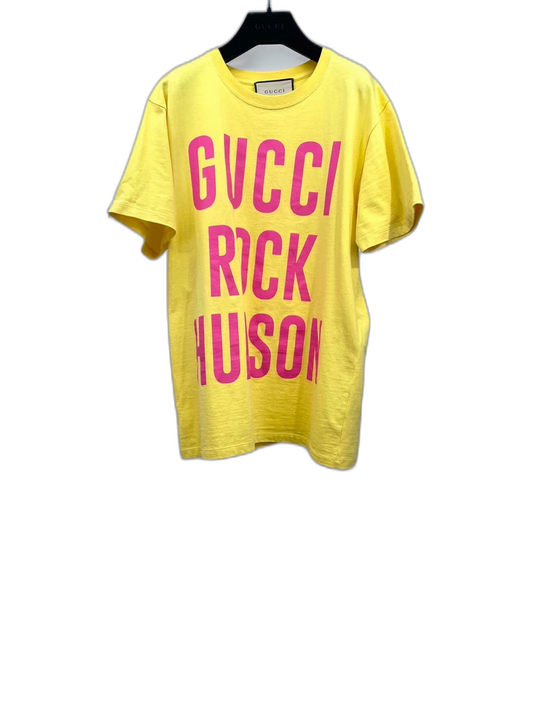 Gucci Yellow Letter Print T-shirt
