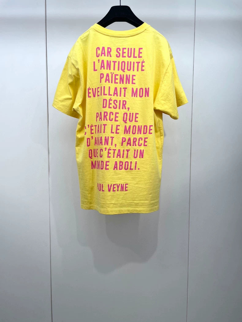 Gucci Yellow Letter Print T-shirt