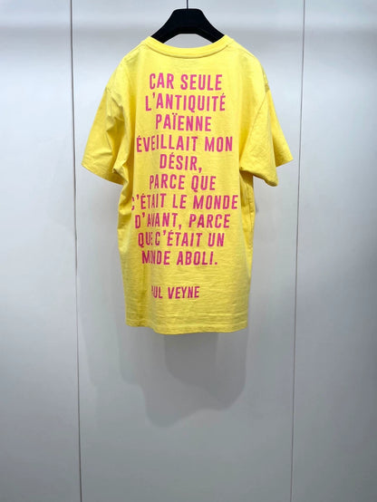 Gucci Yellow Letter Print T-shirt
