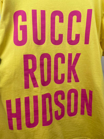 Gucci Yellow Letter Print T-shirt