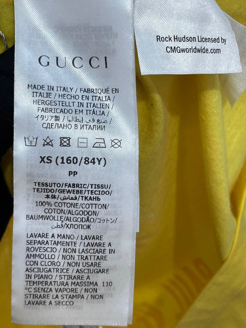 Gucci Yellow Letter Print T-shirt