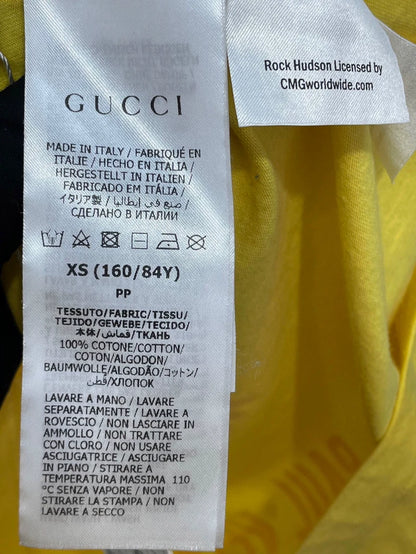Gucci Yellow Letter Print T-shirt