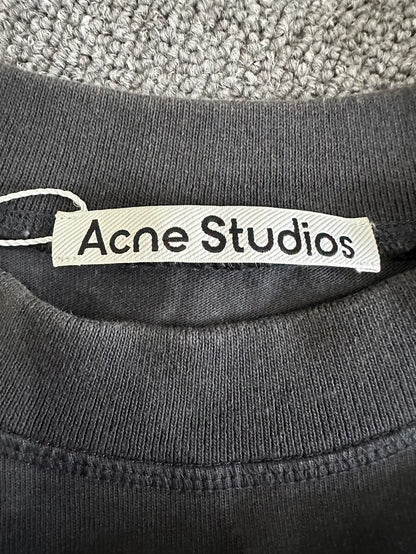 Acne Studios Black Distressed Letter Tee
