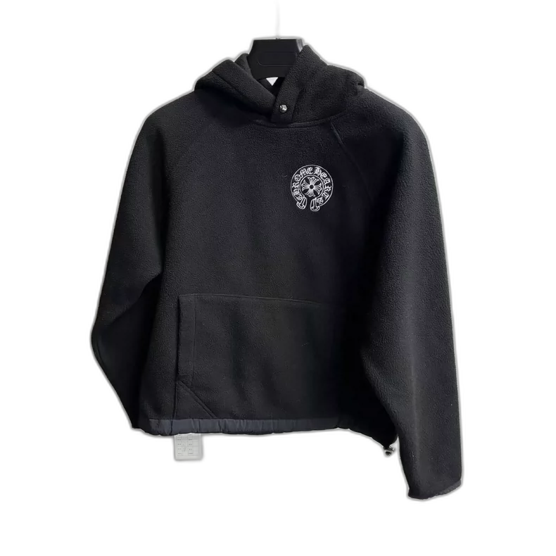 Chrome Hearts Black Pocket Drawstring Hoodie
