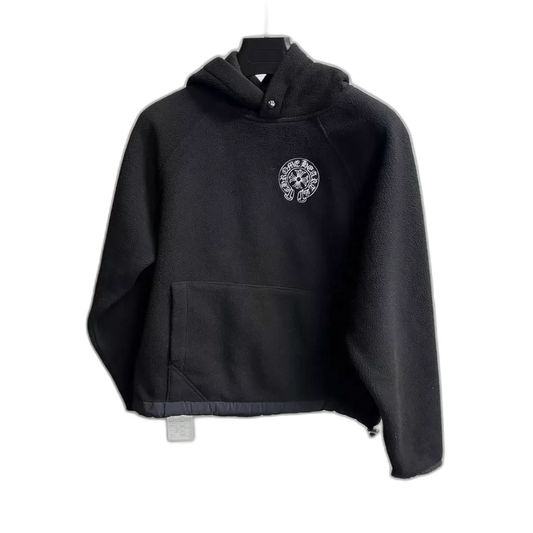 Chrome Hearts Black Pocket Drawstring Hoodie