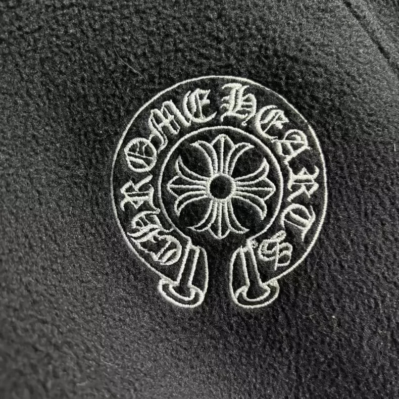 Chrome Hearts Black Pocket Drawstring Hoodie