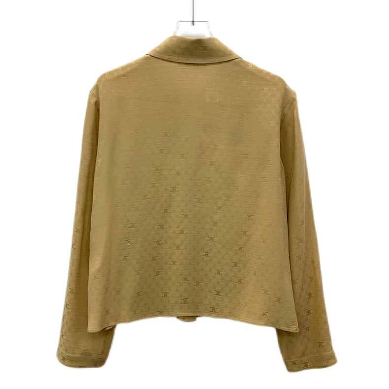 Celine Brown Logo Print Long Sleeve Shirt