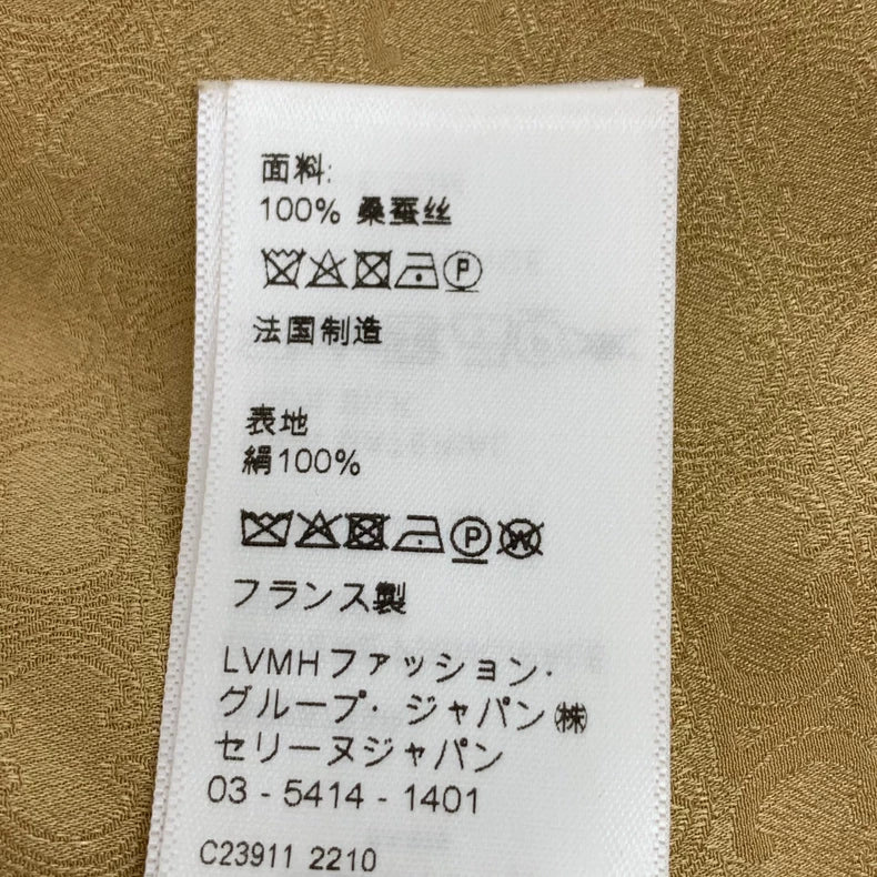 Celine Brown Logo Print Long Sleeve Shirt