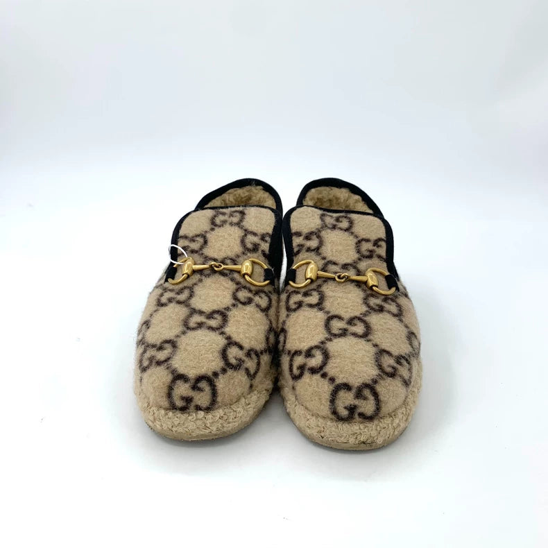 Gucci Logo Print Casual Slip-Ons