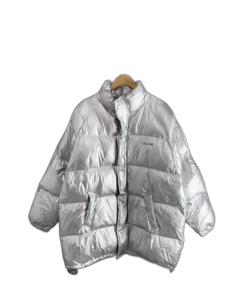 Silver Logo Puffer Jacket by Celine