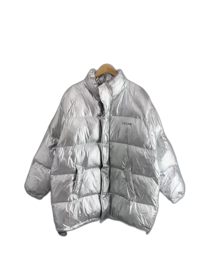 Silver Logo Puffer Jacket by Celine