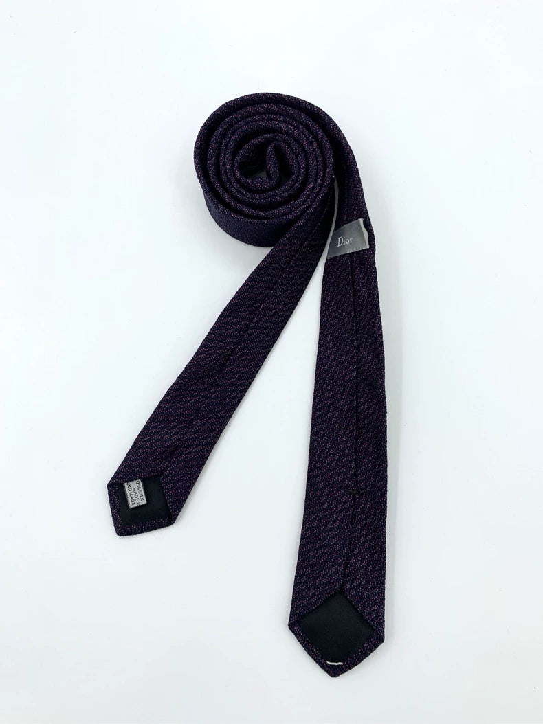 Dior Blue Pattern Silk Tie