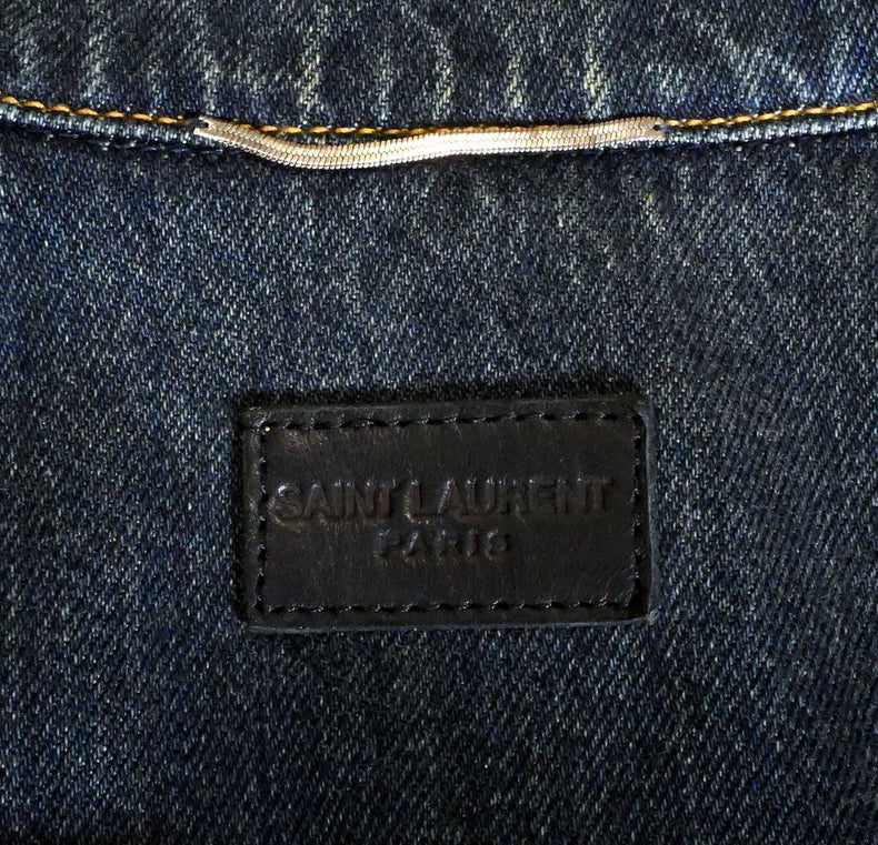 SAINT LAURENT 2015SS Washed Blue Denim Jacket