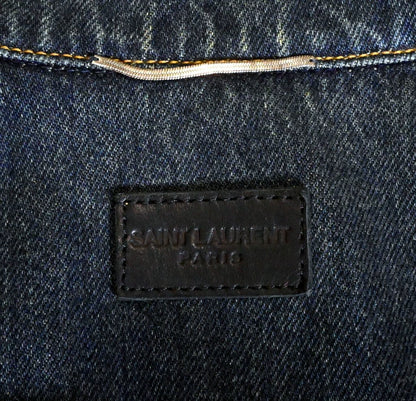 SAINT LAURENT 2015SS Washed Blue Denim Jacket