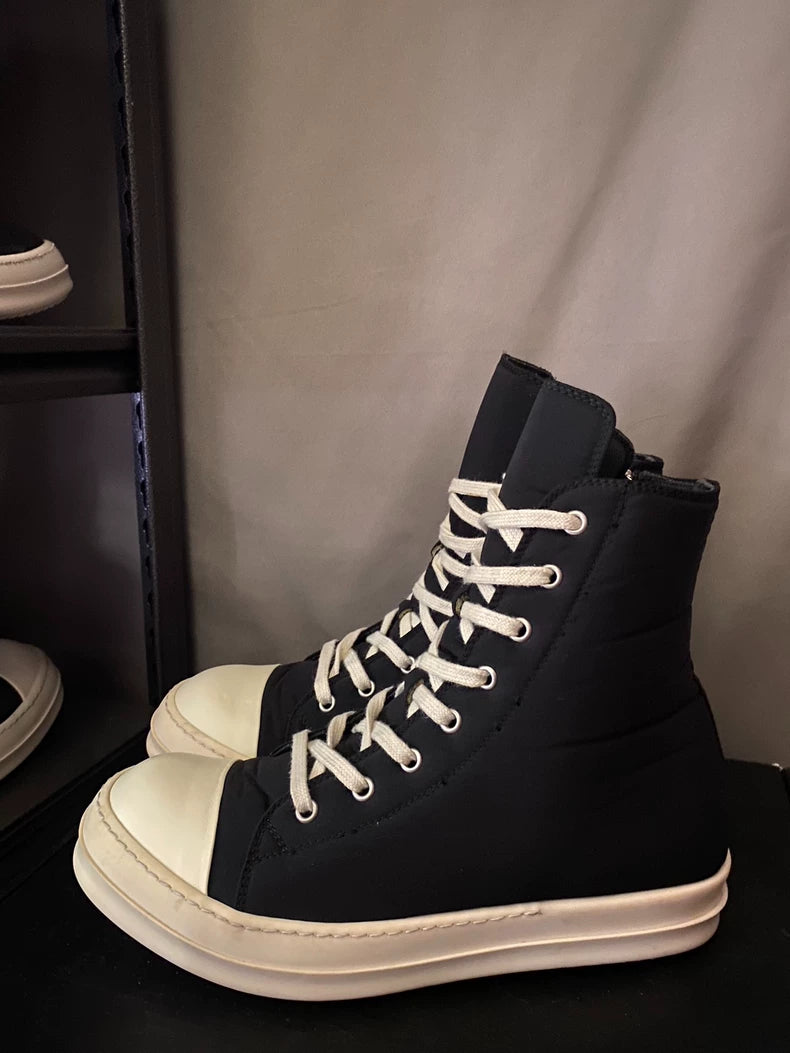 Rick Owens High-Top Filled Cotton Sneakers-yf