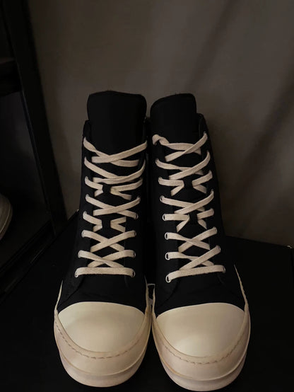 Rick Owens High-Top Filled Cotton Sneakers-yf