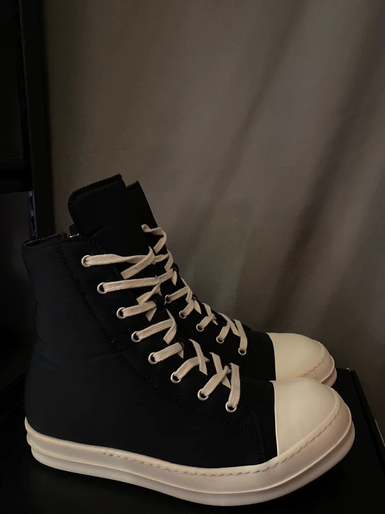 Rick Owens High-Top Filled Cotton Sneakers-yf