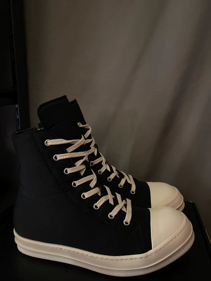 Rick Owens High-Top Filled Cotton Sneakers-yf