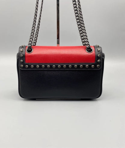Prada Retro Studded Red and Black Bag