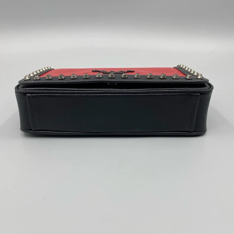 Prada Retro Studded Red and Black Bag