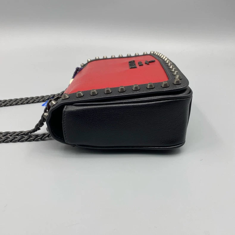 Prada Retro Studded Red and Black Bag