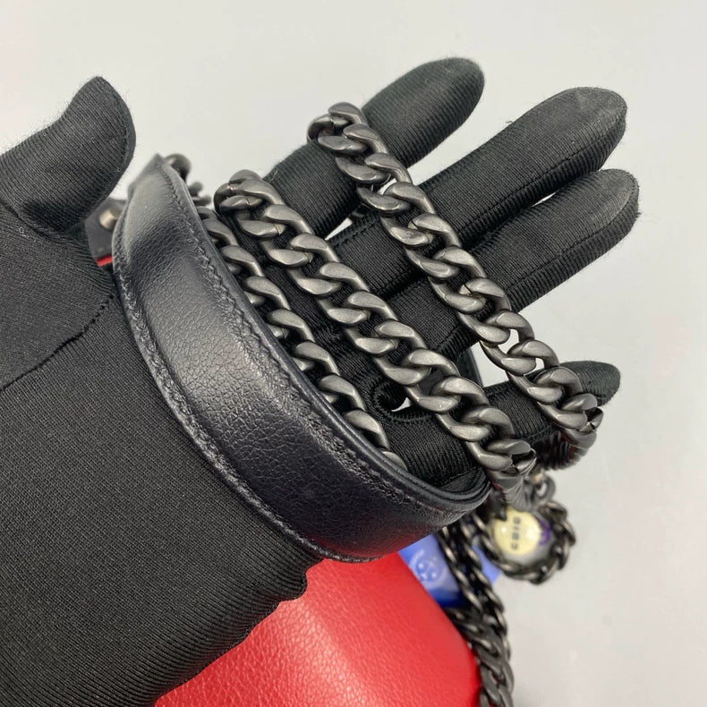 Prada Retro Studded Red and Black Bag