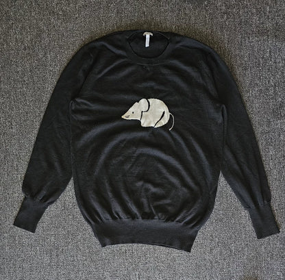 Loewe Men's Wool Knit Sweater with Mouse-yf