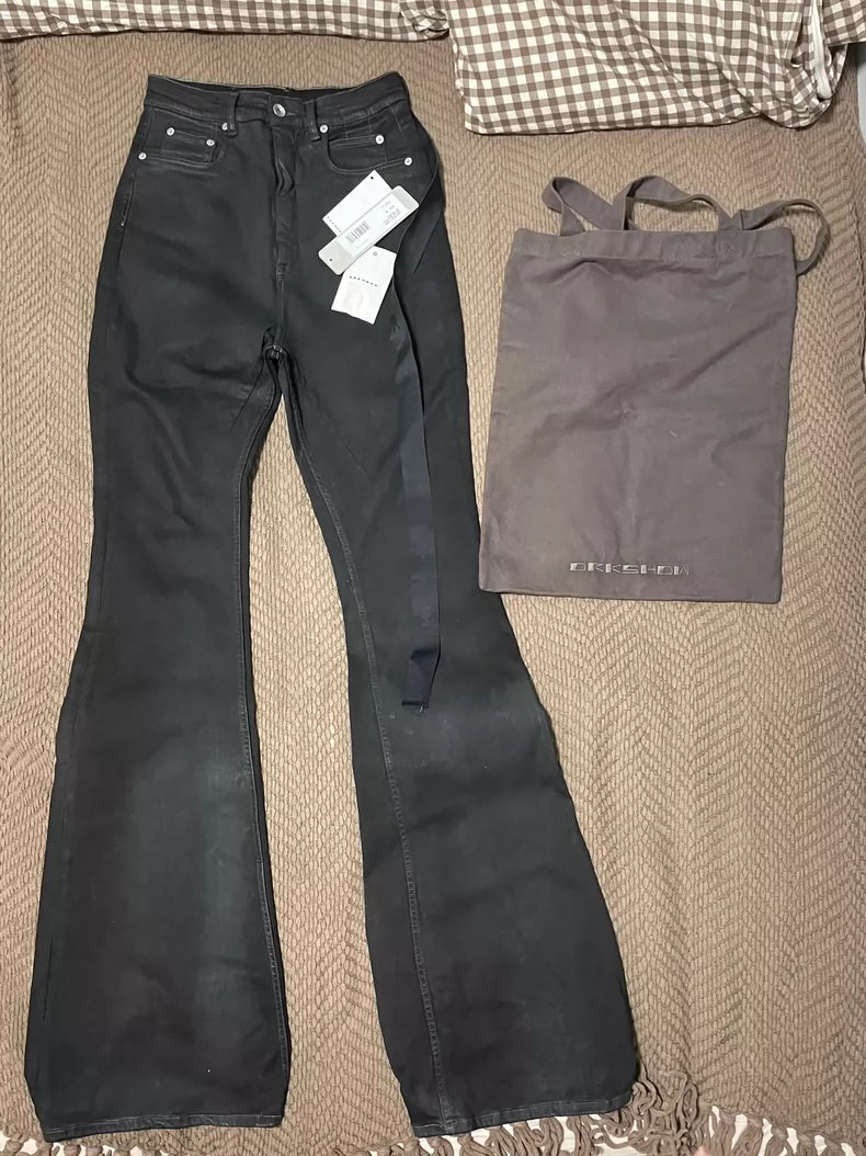 Rick Owens DRKSHDW Flared Black Denim