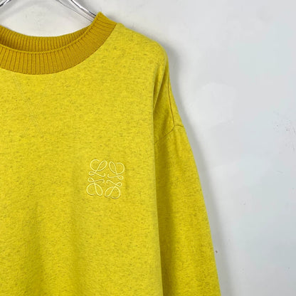 Loewe Yellow Logo Embroidery Cotton Sweatshirt