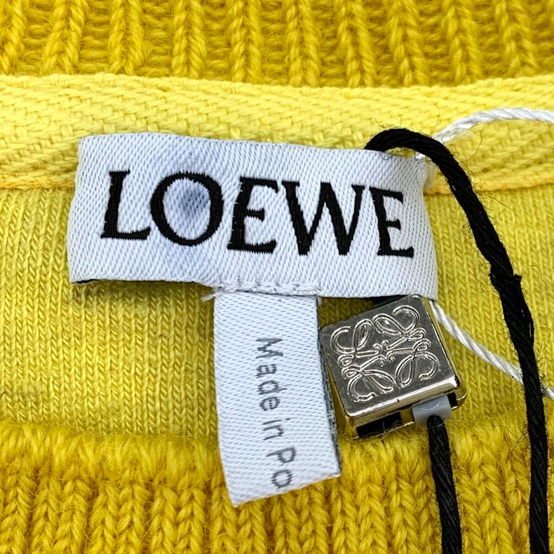Loewe Yellow Logo Embroidery Cotton Sweatshirt
