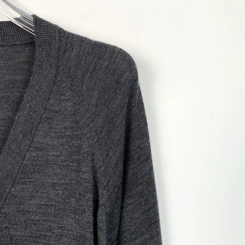 Prada Dark Gray V-Neck Cardigan Sweater