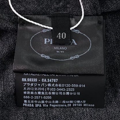Prada Dark Gray V-Neck Cardigan Sweater