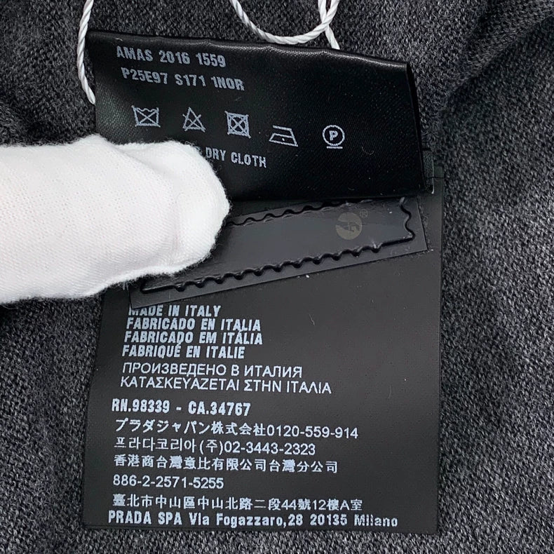 Prada Dark Gray V-Neck Cardigan Sweater