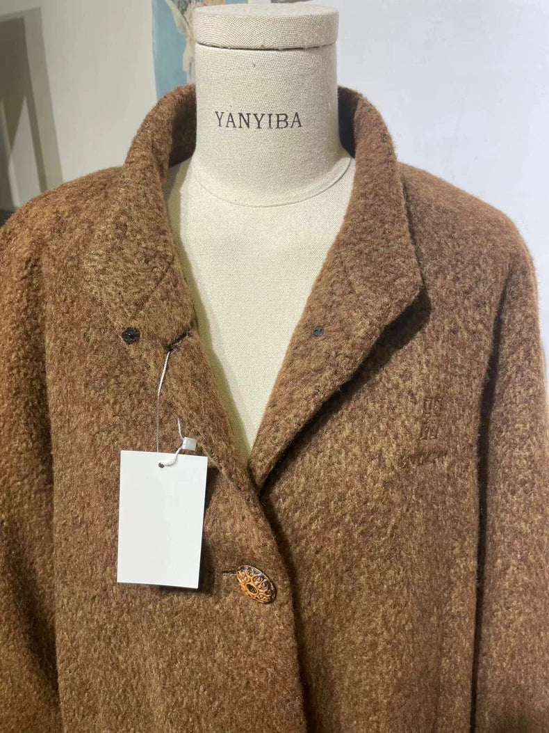 Vintage Givenchy Brown Wool Overcoat