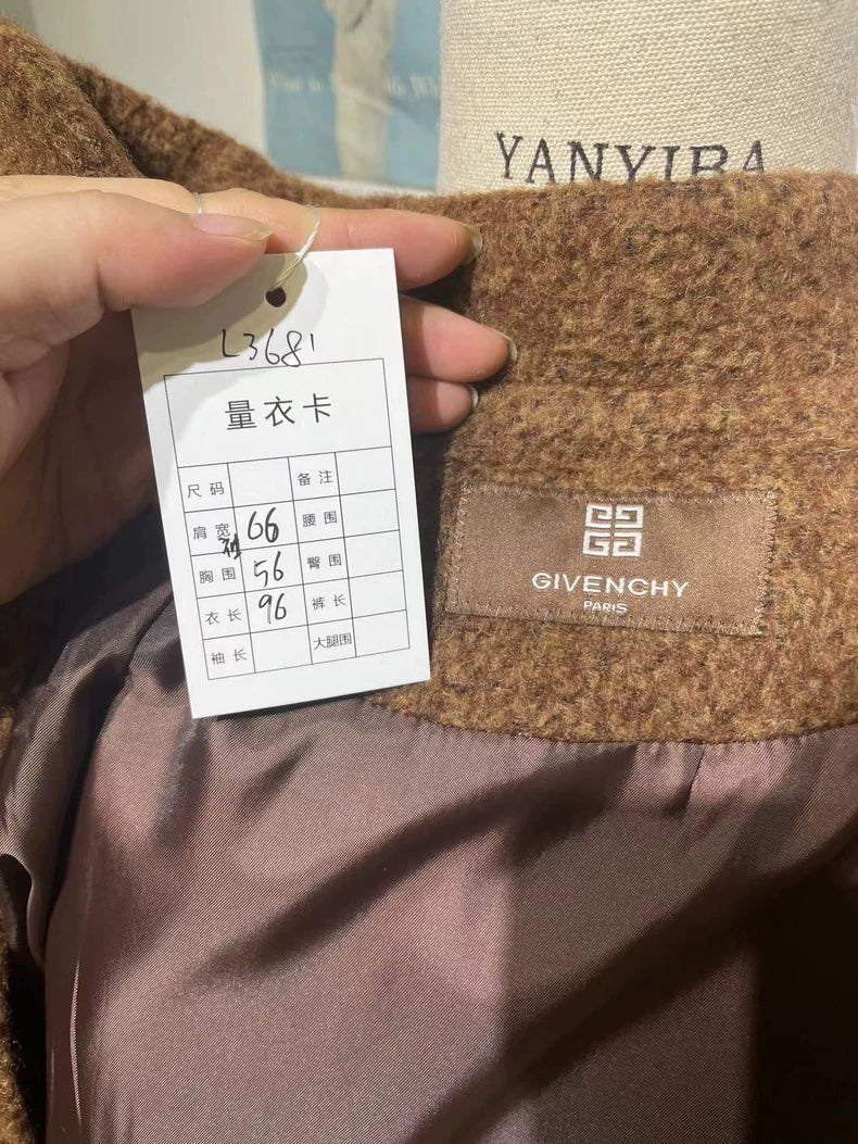 Vintage Givenchy Brown Wool Overcoat