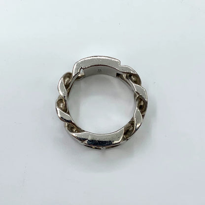 Dior Silver Letter Chain Ring Size S