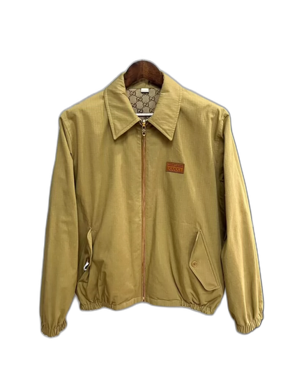 Gucci Suede Collar Printed Jacket