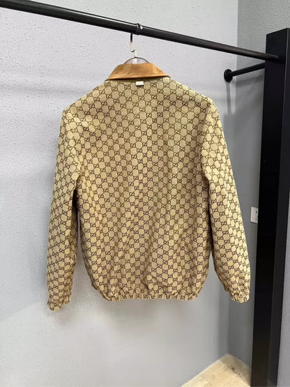 Gucci Suede Collar Printed Jacket