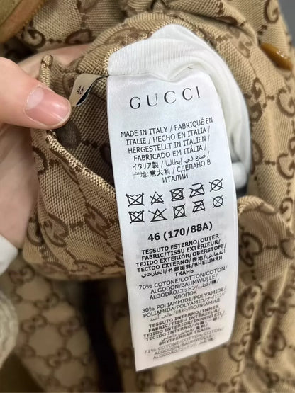 Gucci Suede Collar Printed Jacket